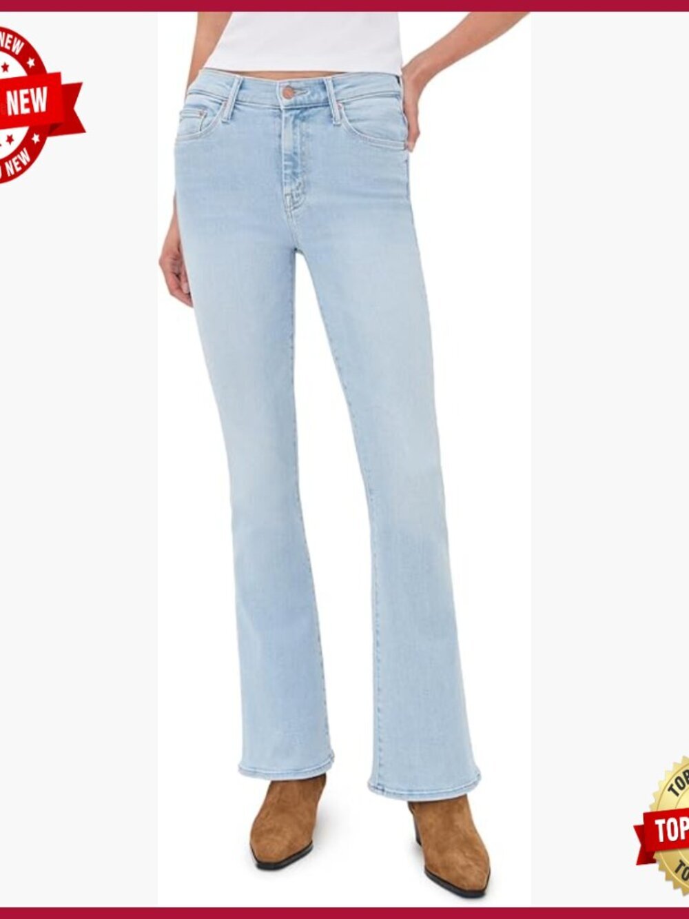 Super-Stretch Denim Jeans, 9.5in Rise, 32in Inseam, 5-Pocket Style